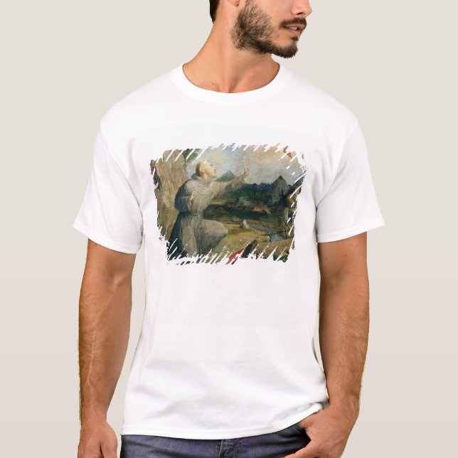 St Francis von Assisi die Schanden empfangend T-Shirt (Vorderseite)