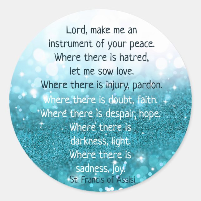 St. Francis von Assisi Gebet Schneeflocke Winter Runder Aufkleber (Vorderseite)