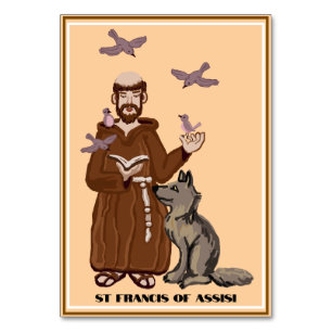 St. Francis von Assisi Gebetskarte Tischnummer