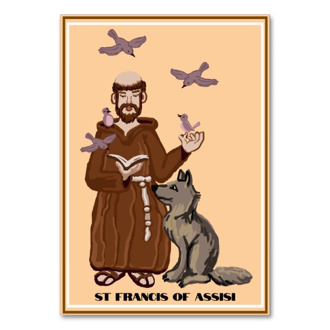 St. Francis von Assisi Gebetskarte Tischnummer (Vorderseite)