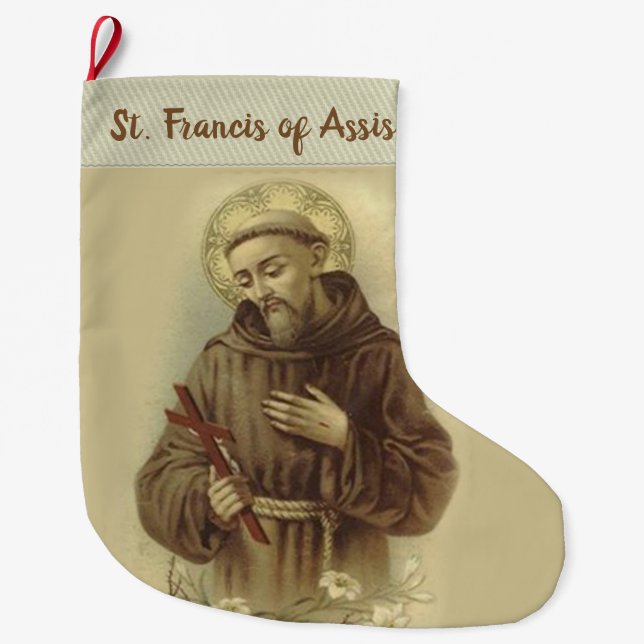 St Francis von Assisi Großer Weihnachtsstrumpf (Vorderseite)