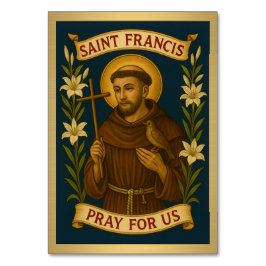 St. Francis von Assisi Katholische Hochzeitskarte Tischnummer