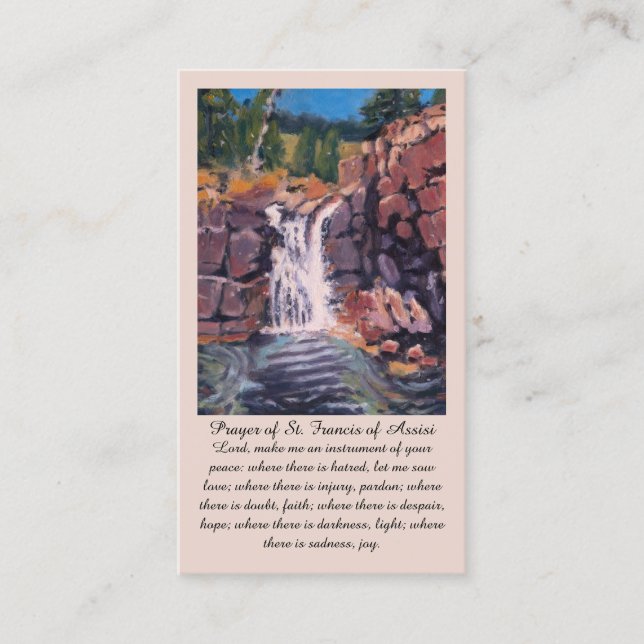 St. Francis von Assisi Lila grünes Orangengebet Visitenkarte (Vorderseite)