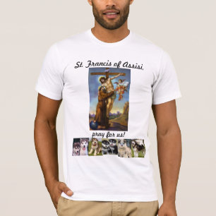 St Francis von Assisi mit Hunden T-Shirt