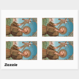 St. Francis von Assisi, Pater Seraphicus (SAU 040) Rechteckiger Aufkleber