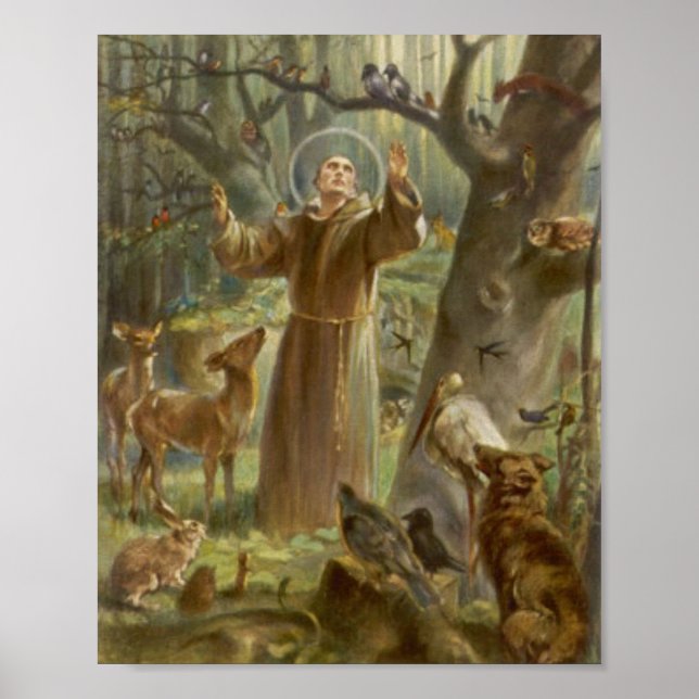 St. Francis von Assisi Preaching to Animals Print Poster (Vorne)
