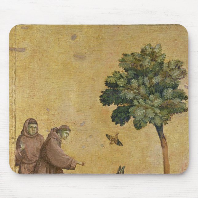 St Francis von Assisi predigend zu den Vögeln Mousepad (Vorne)