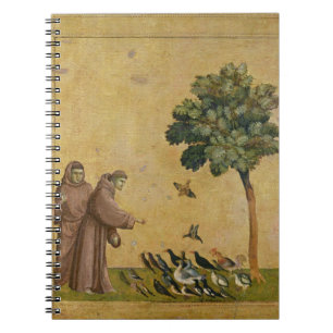 St Francis von Assisi predigend zu den Vögeln Notizblock