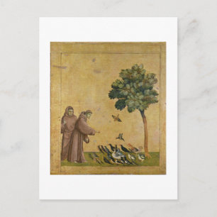 St Francis von Assisi predigend zu den Vögeln Postkarte