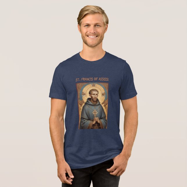 St. Francis von Assisi römisch-katholisch Tri-Blend Shirt (Vorderseite voll)