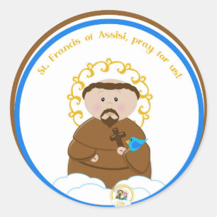 St. Francis von Assisi Runder Aufkleber
