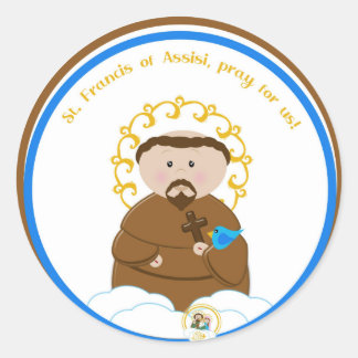St. Francis von Assisi Runder Aufkleber