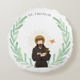 St. Francis von Assisi Rundpillow Rundes Kissen