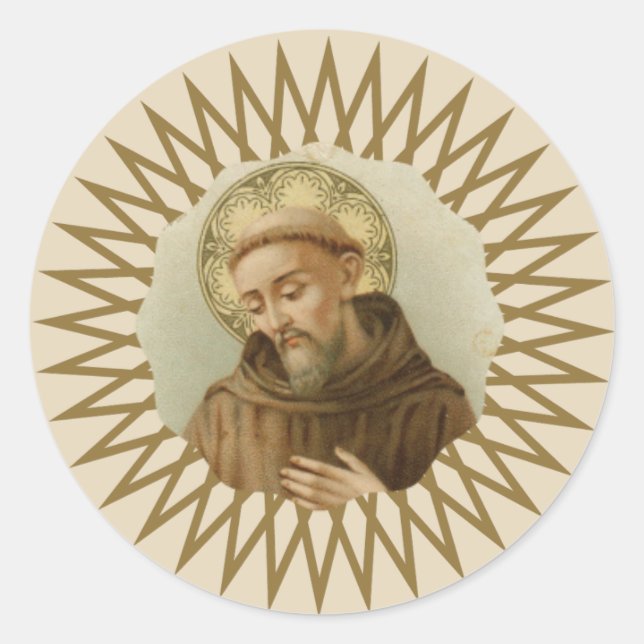 St. Francis von Assisi Schutzheilige der Tiere Runder Aufkleber (Vorderseite)