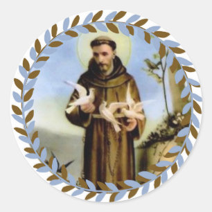 St. Francis von Assisi Schutzheilige der Tiere Runder Aufkleber
