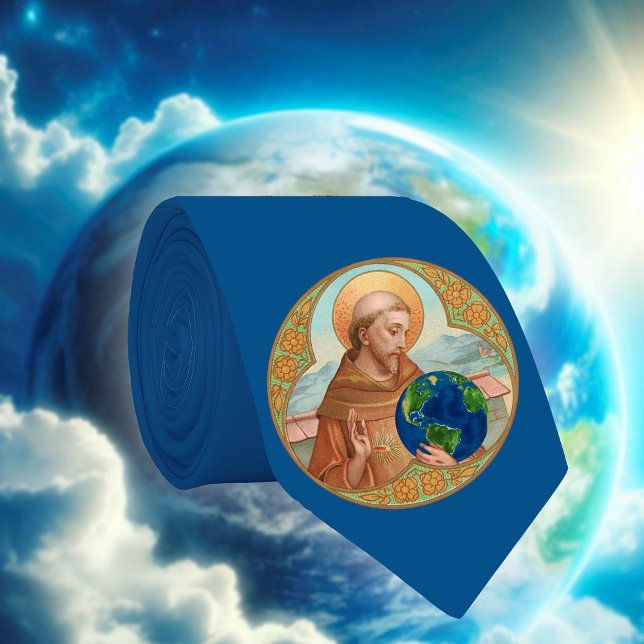 St. Francis von Assisi & The Environment (Blau/G) Krawatte (Von Creator hochgeladen)