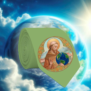 St. Francis von Assisi & The Environment (grün/b) Krawatte