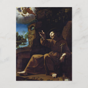 St. Francis von Assisi Trost durch einen Engel Postkarte