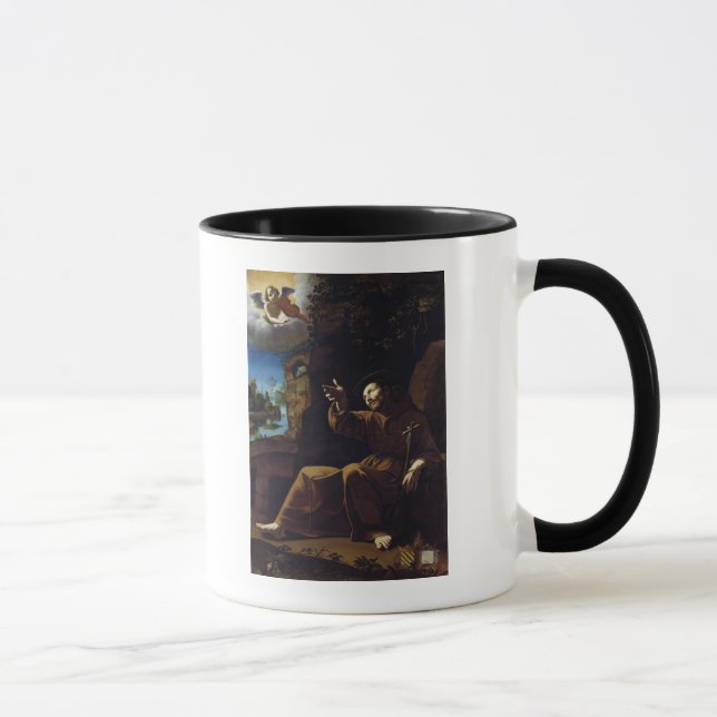 St Francis von Assisi tröstete durch einen Engel Tasse (Rechts)