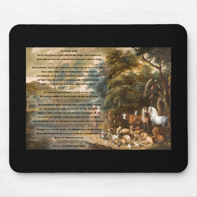 St Francis von Assisi u. von Regenbogen-Brücke Mousepad (Vorne)