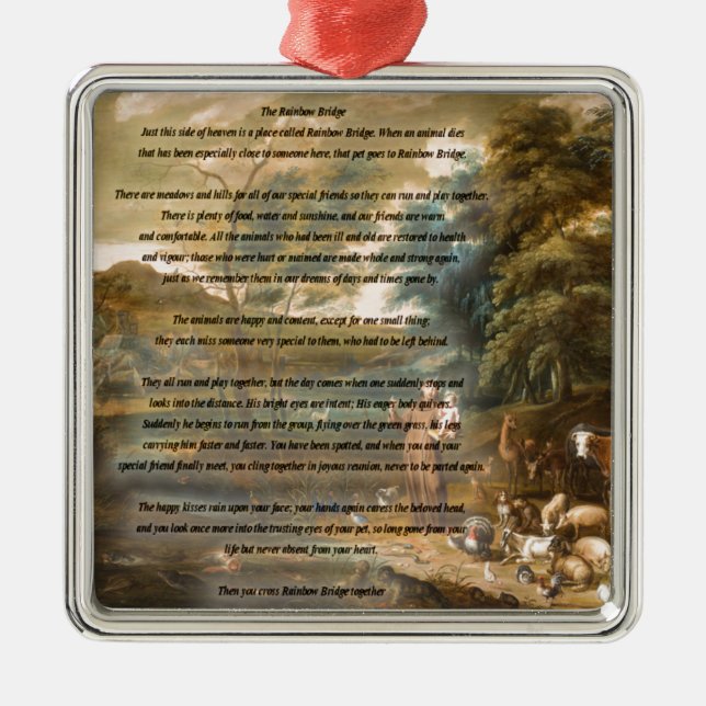 St Francis von Assisi u. von Regenbogen-Brücke Silbernes Ornament (Vorne)