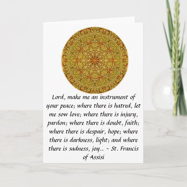 St. Francis von Assisi über FAITH Karte (Vorderseite)