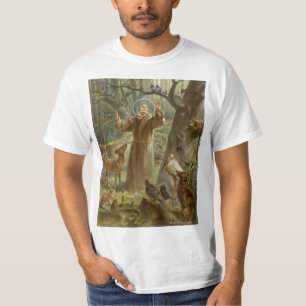 St Francis von Assisi umgab durch Tiere T-Shirt