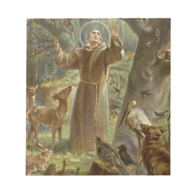 St. Francis von Assisi umgeben von Tieren Notizblock (Vorderseite)