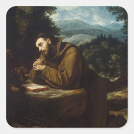St. Francis von Assisi von Cigoli Quadratischer Aufkleber