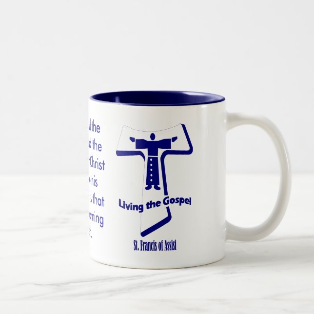 St Francis von Assisi Zweifarbige Tasse (Rechts)