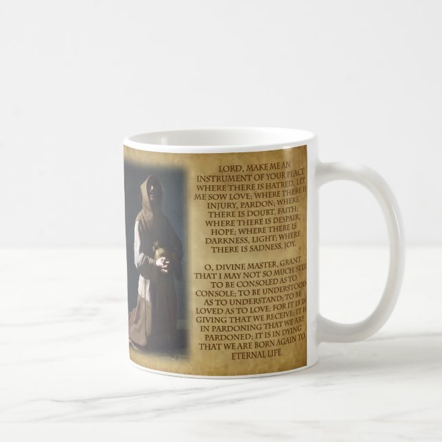St Francis von Assisis Gebet Kaffeetasse (Rechts)
