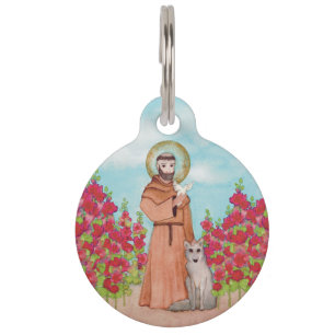 St. Francis Watercolor Personalisiert Pet ID Tag Haustiermarke