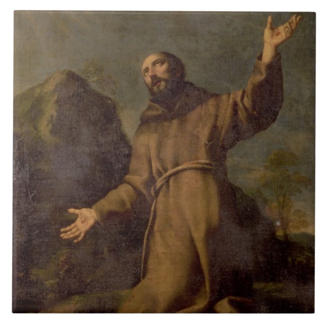 St Francis, welches die Schanden empfängt Fliese (Vorderseite)