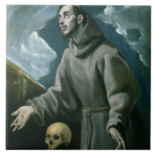 St Francis, welches die Schanden (Öl, empfängt a Fliese