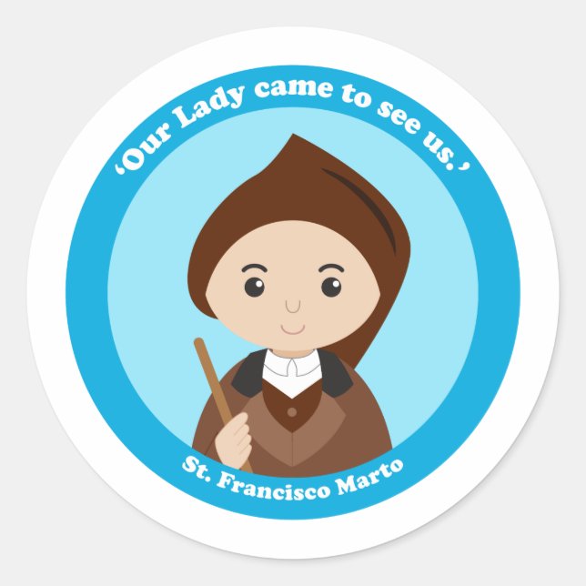 St. Francisco Marto Runder Aufkleber (Vorderseite)