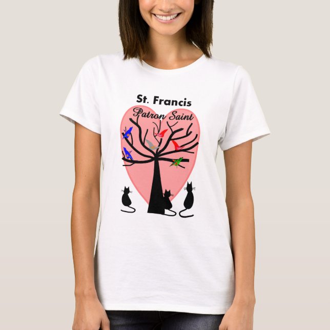 St- FrancisSchutzpatron--Einzigartiger Baum und T-Shirt (Vorderseite)