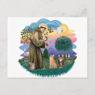 St. Franziskus (ff) - Zwei getigerte Katzen Postkarte