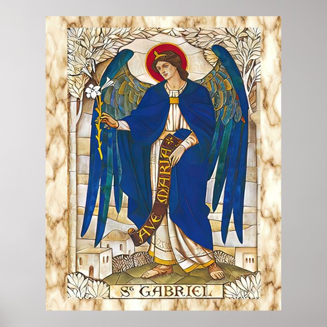 St Gabriel Archangel Angel Katholische Heilige Poster (Vorne)