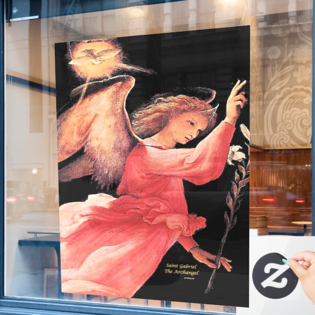 St. Gabriel der Erzengel Fensteraufkleber (Café-Fenster)