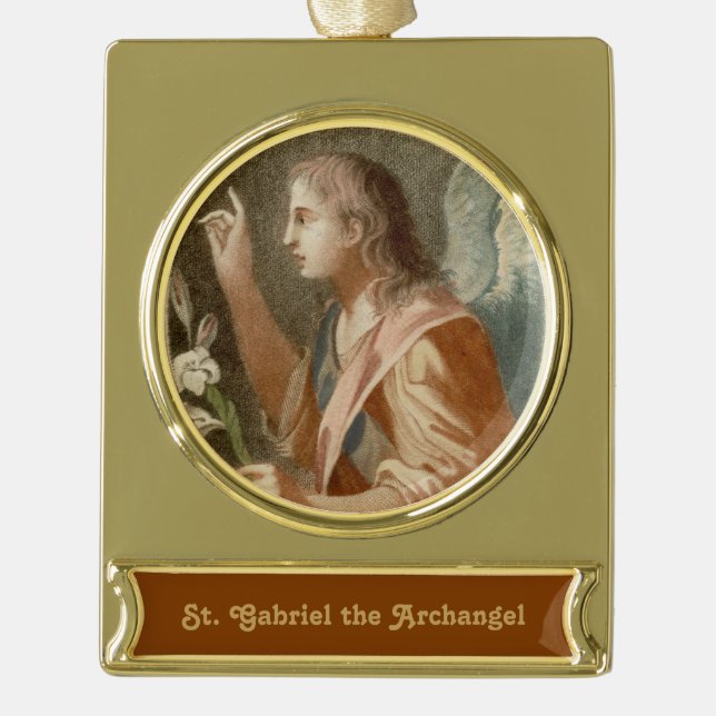 St. Gabriel der Erzengel (M 011) Banner-Ornament Gold (Vorderseite)
