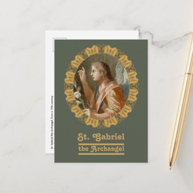 St. Gabriel der Erzengel (M 011) Postkarte (Vorderseite/Rückseite Beispiel)