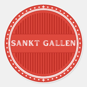 St. Gallen City Pride Emblem – Schweizer Identität Runder Aufkleber