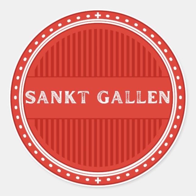 St. Gallen City Pride Emblem – Schweizer Identität Runder Aufkleber (Vorderseite)