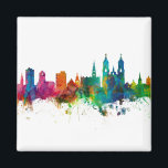 St Gallen Schweiz Skyline Magnet<br><div class="desc">Aquarellkunst-Druck der Skyline von St. Gallen,  Schweiz</div>