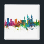 St Gallen Schweiz Skyline Magnet<br><div class="desc">Aquarellkunst-Druck der Skyline von St. Gallen,  Schweiz</div>