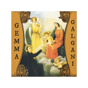 St. Gemma Galgani mit Mary, Jesus u. Engeln Leinwanddruck