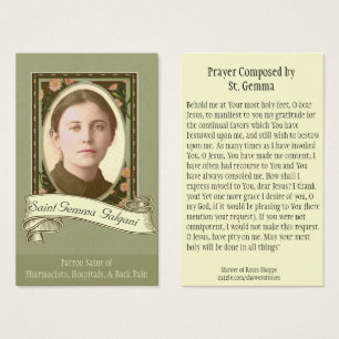St. Gemma Galgani Schutzpatron-heilige Karte
