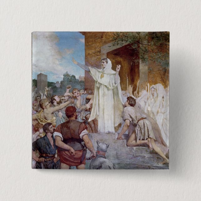 St. Genevieve, der das Parisians beruhigt Button (Vorderseite)