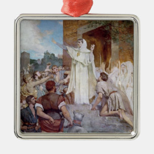 St. Genevieve, der das Parisians beruhigt Ornament Aus Metall