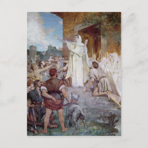 St. Genevieve, der das Parisians beruhigt Postkarte